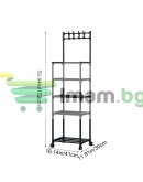 Етажерка стелаж с колела и куки на 5 нива за баня и кухня